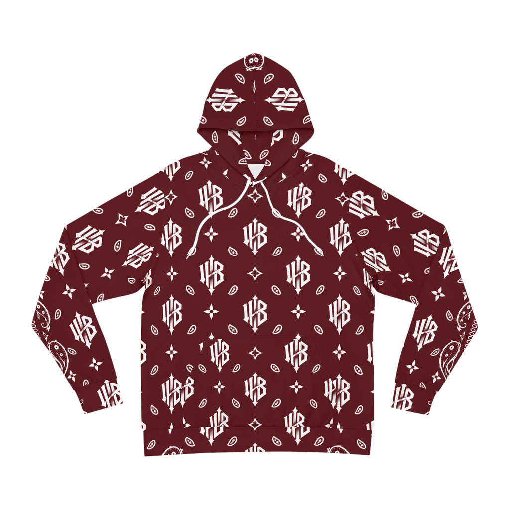 Maroon Bandana Pattern Hoodie – All-Over Print Streetwear