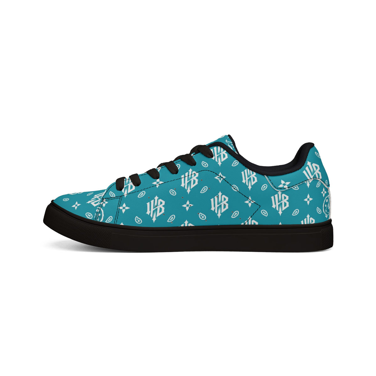 Copy of Copy of Leather Sneakers — Black Monogram Low-Top Men's Casual Shoes