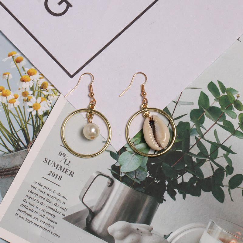 Seashell Earrings Beach Jewelry Drop Earrings (Pair)