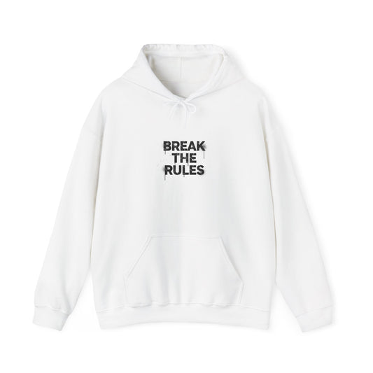 BREAK THE RULES Hoodie | Typographic Brutalism, Bold Statement Typography