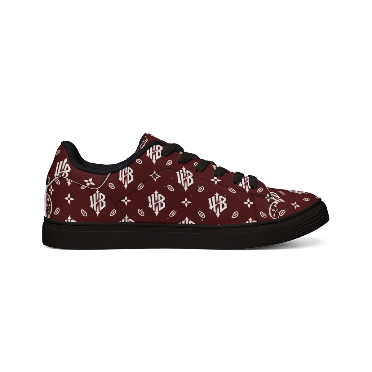 Copy of Copy of Leather Sneakers — Black Monogram Low-Top Men's Casual Shoes