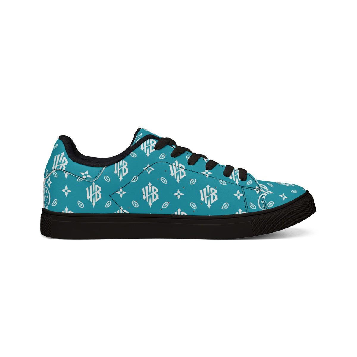 Copy of Copy of Leather Sneakers — Black Monogram Low-Top Men's Casual Shoes