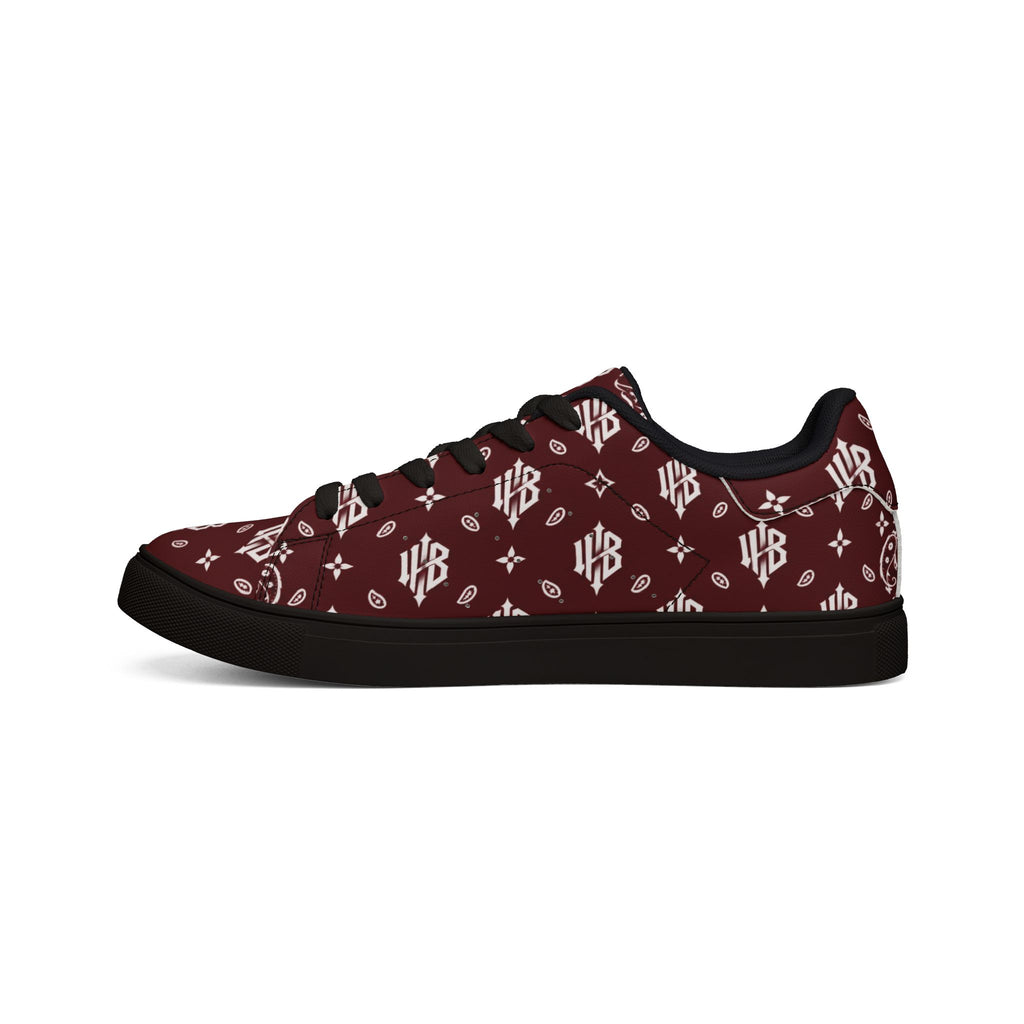 Copy of Copy of Leather Sneakers — Black Monogram Low-Top Men's Casual Shoes