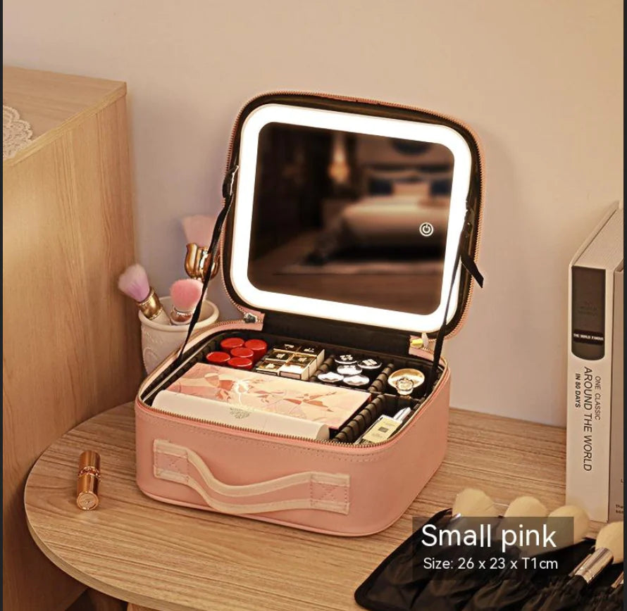 Cosmetic Bag With Mirror & LED Light