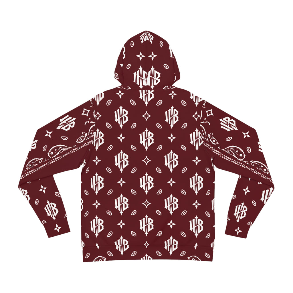 Maroon Bandana Pattern Hoodie – All-Over Print Streetwear
