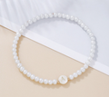 Dainty Faux Pearl Bead Initial Bracelet for Women