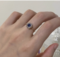 Sapphire Oval Zirconia Halo Ring