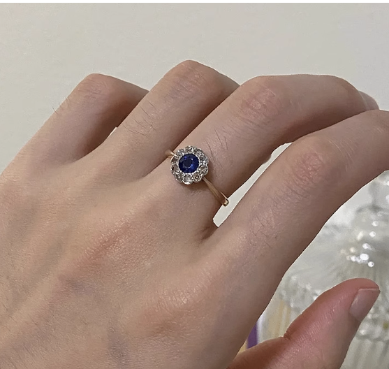 Sapphire Oval Zirconia Halo Ring