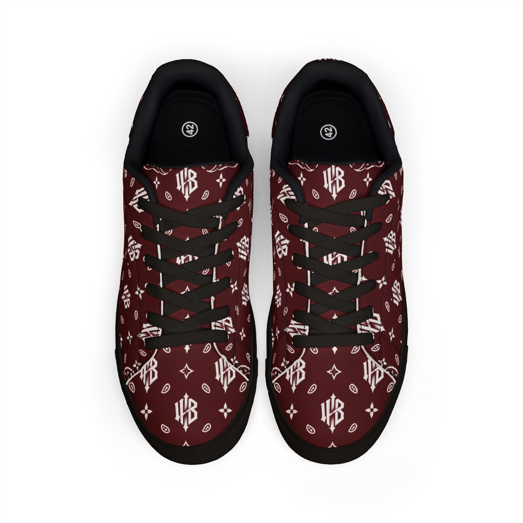 Copy of Copy of Leather Sneakers — Black Monogram Low-Top Men's Casual Shoes