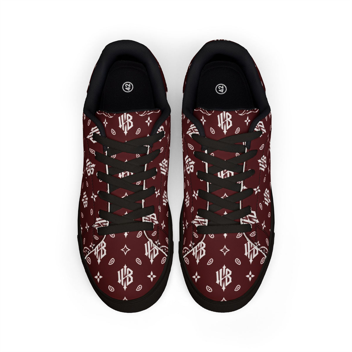 Copy of Copy of Leather Sneakers — Black Monogram Low-Top Men's Casual Shoes