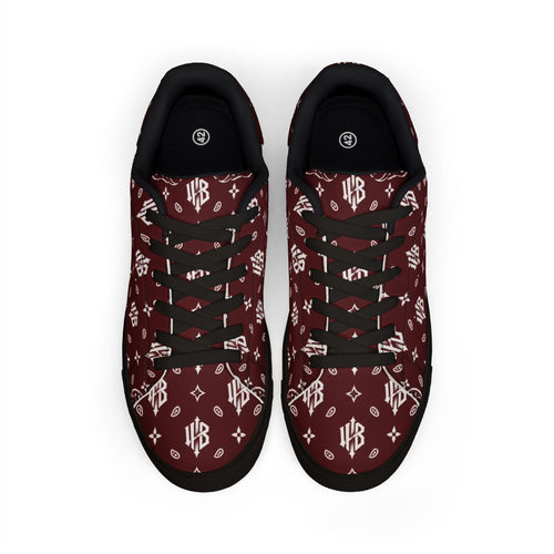 Copy of Copy of Leather Sneakers — Black Monogram Low-Top Men's Casual Shoes