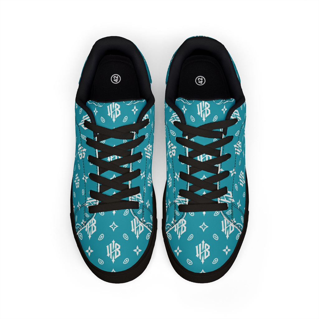 Copy of Copy of Leather Sneakers — Black Monogram Low-Top Men's Casual Shoes