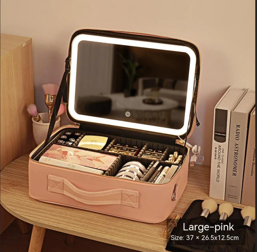 Cosmetic Bag With Mirror & LED Light