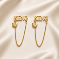 Royal Crown Letter Chain Earrings