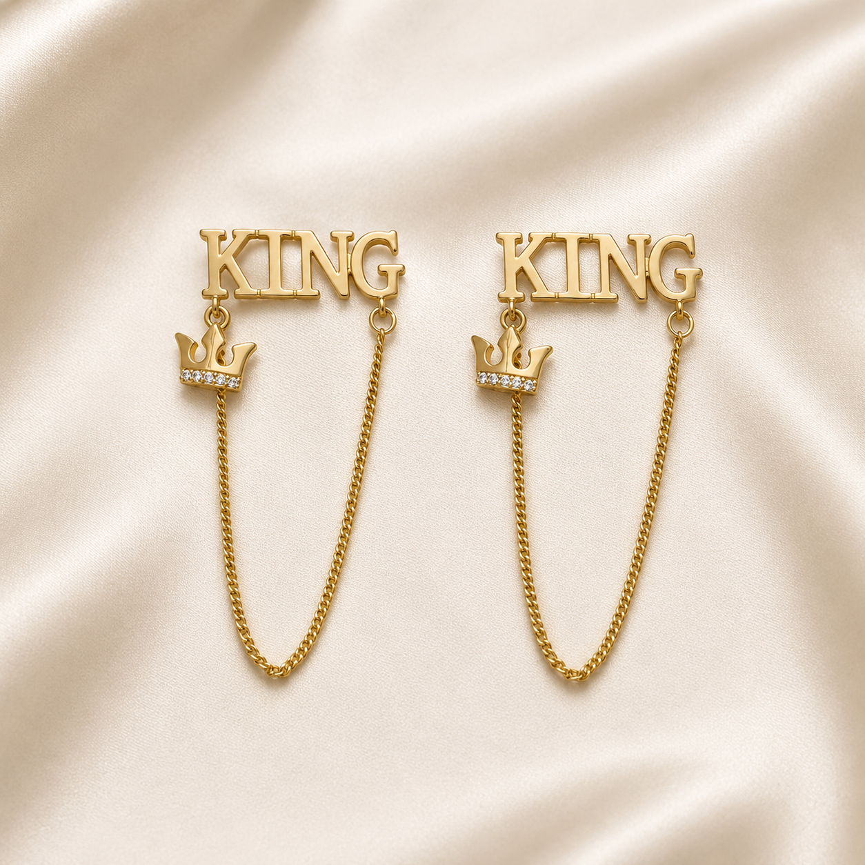 Royal Crown Letter Chain Earrings