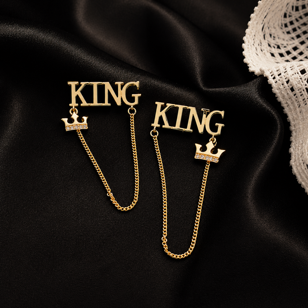 Royal Crown Letter Chain Earrings