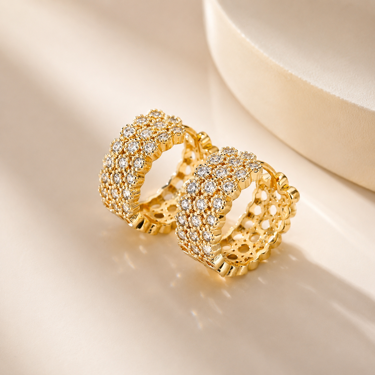Luxe Pavé Crystal Hoop Earrings