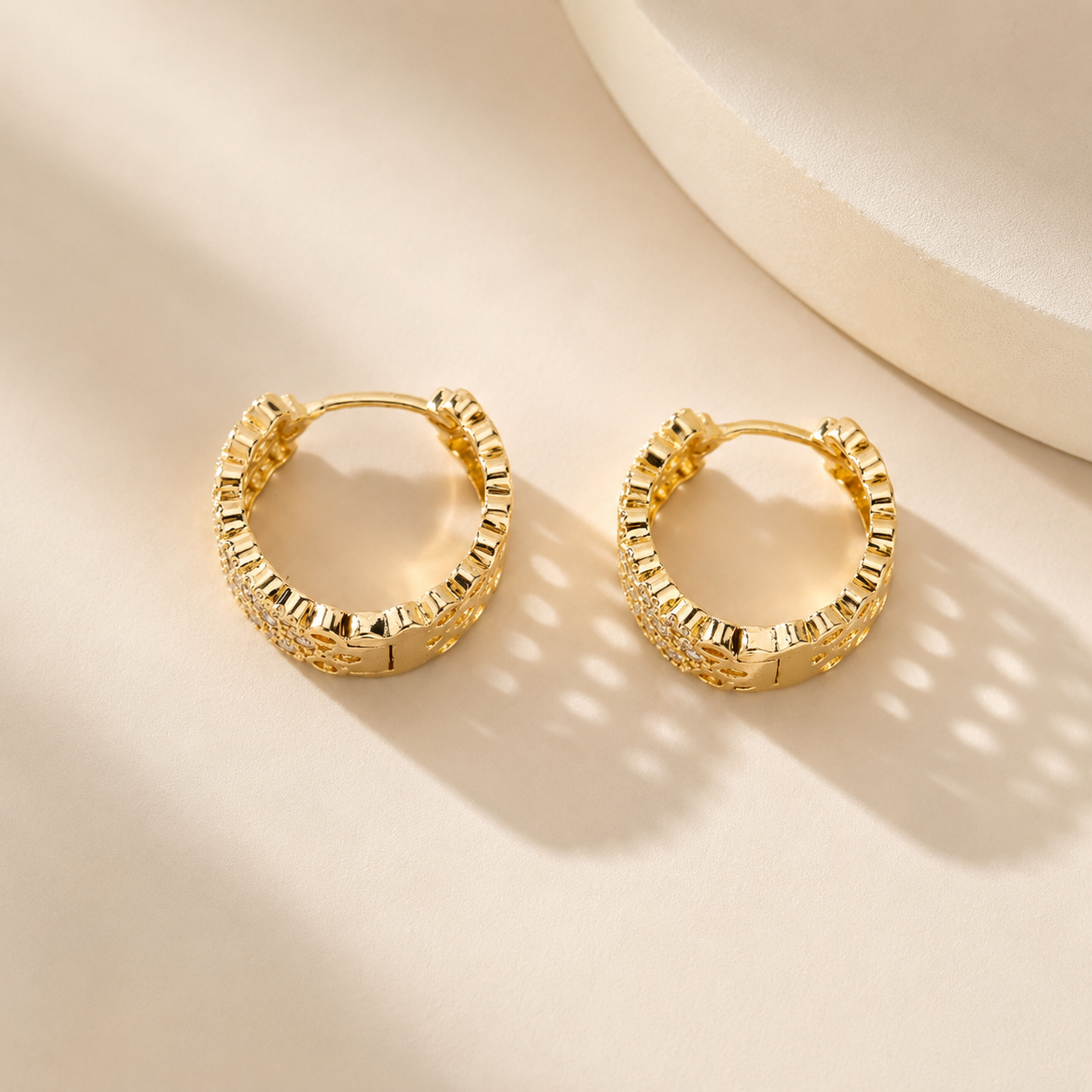 Luxe Pavé Crystal Hoop Earrings