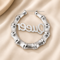 Royal Queen Bamboo Hoop Earrings