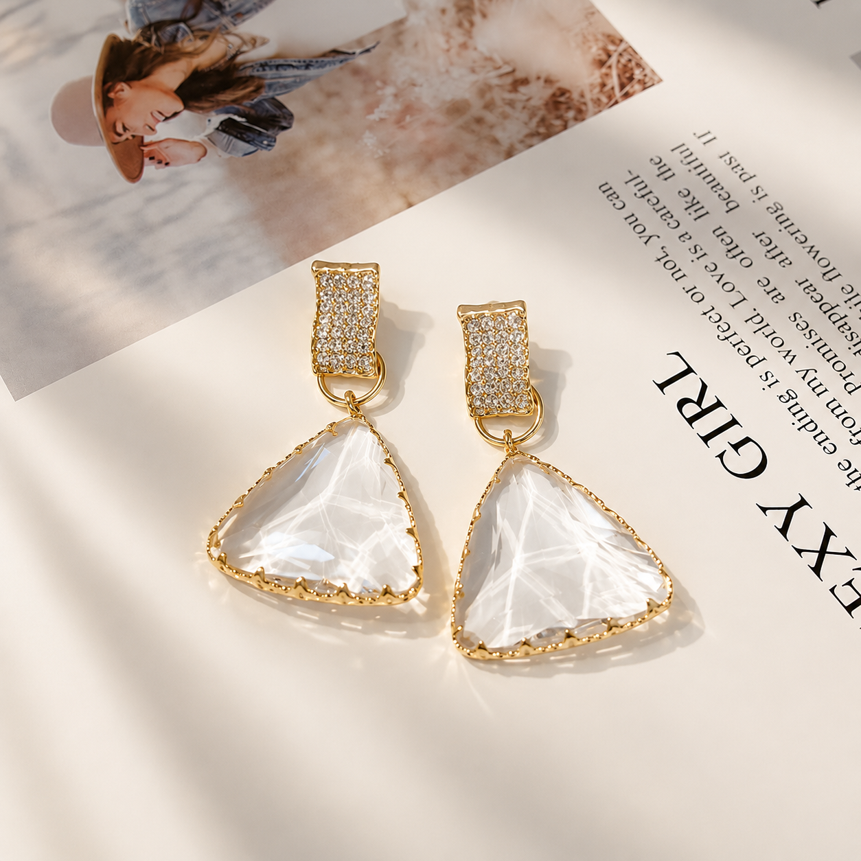 Radiant Prism Crystal Drop Earrings