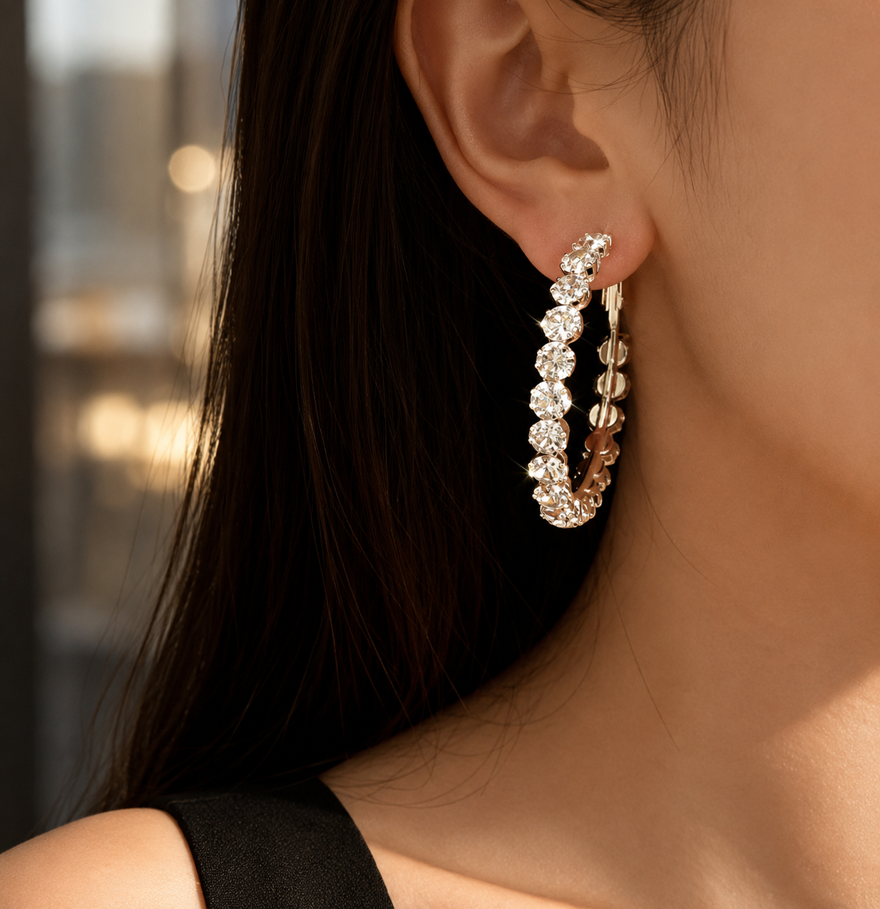Lumière Crystal Hoop Earrings