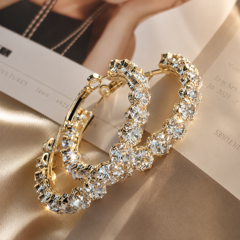 Lumière Crystal Hoop Earrings