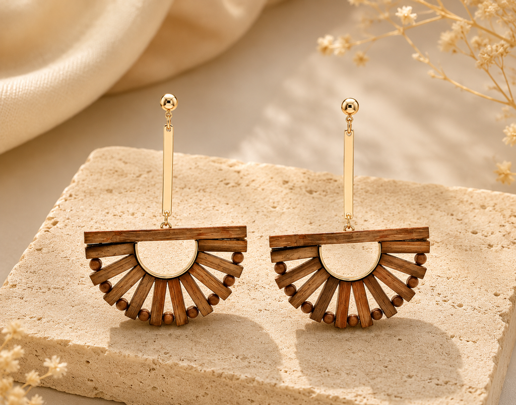 Sculpted Bamboo Statement Earrings