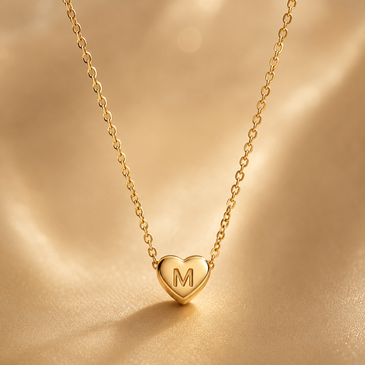 Leuer Initial™ 18K Golden Heart Necklace