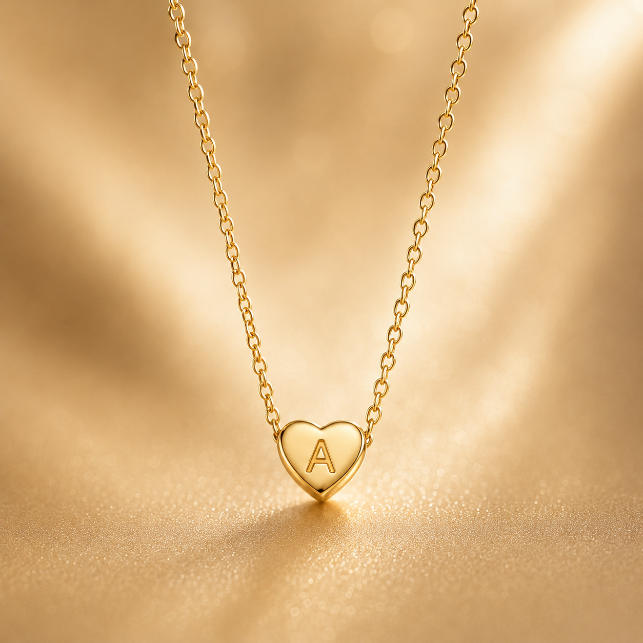 Leuer Initial™ 18K Golden Heart Necklace