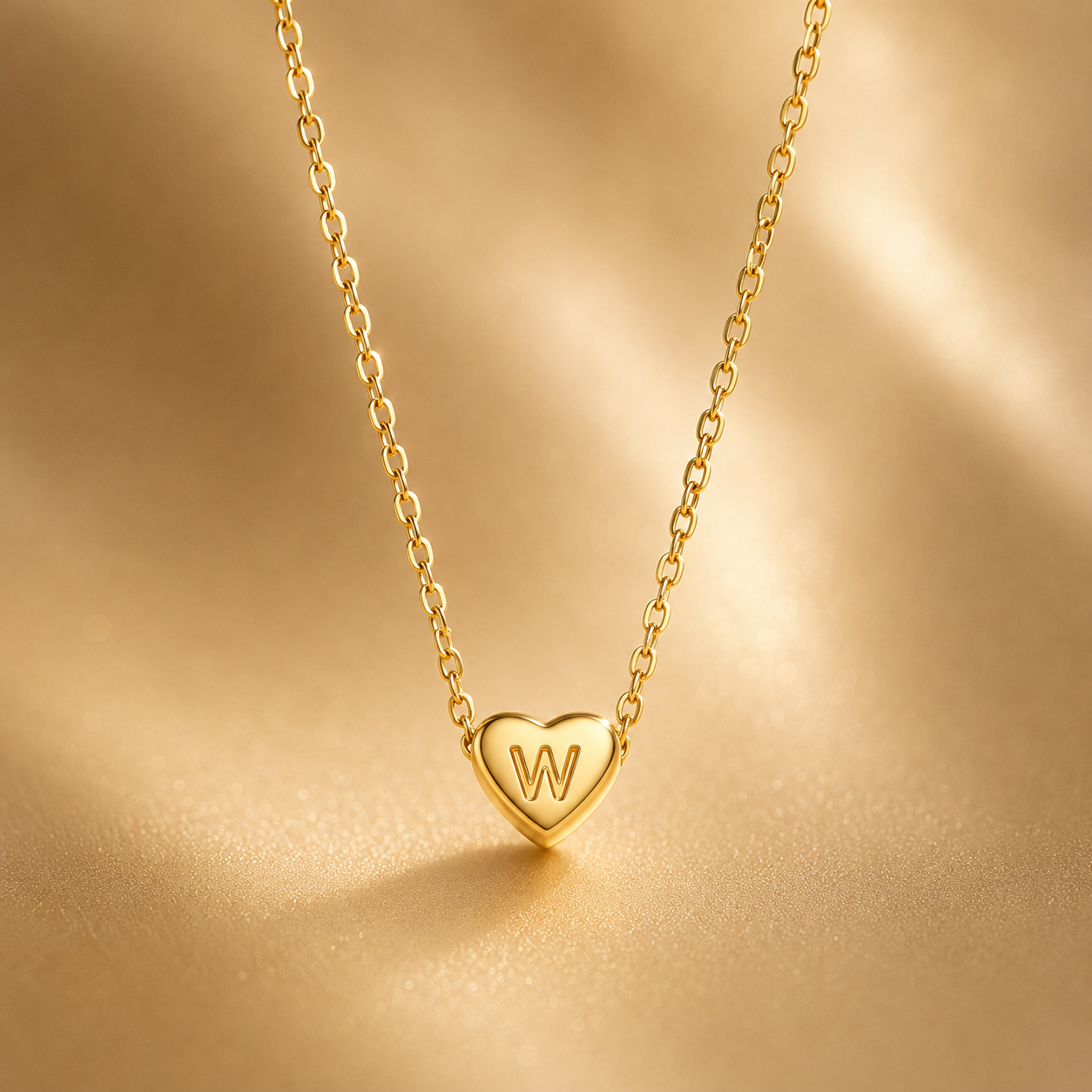 Leuer Initial™ 18K Golden Heart Necklace