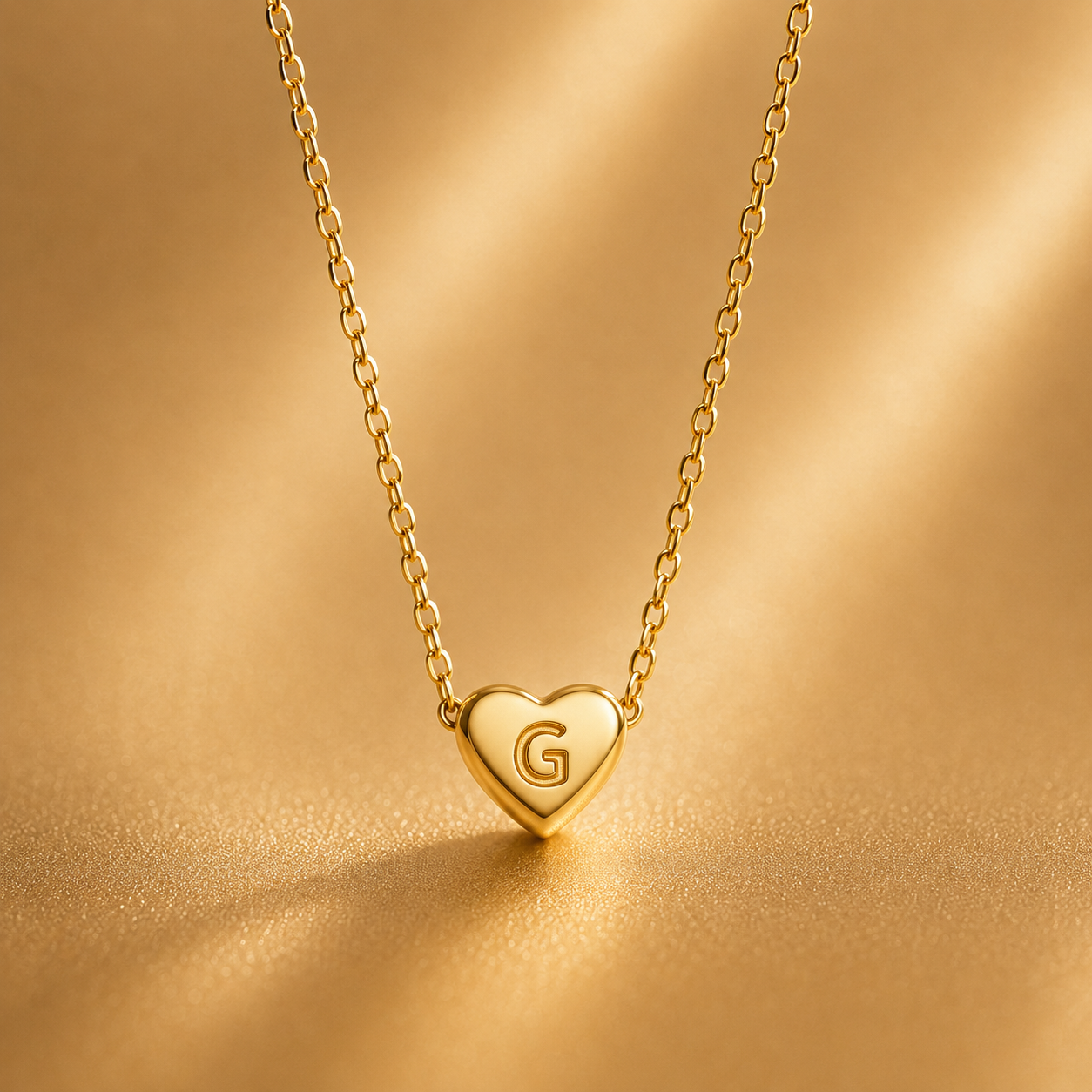 Leuer Initial™ 18K Golden Heart Necklace