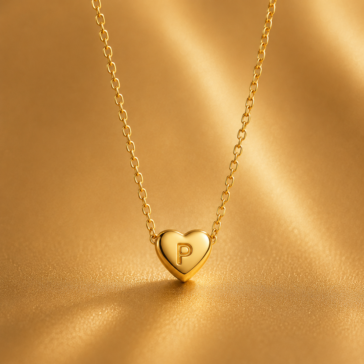 Leuer Initial™ 18K Golden Heart Necklace