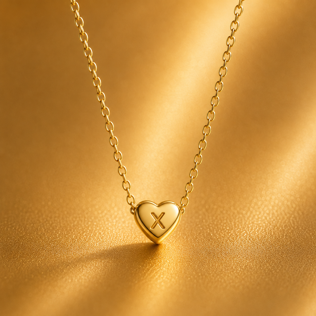 Leuer Initial™ 18K Golden Heart Necklace