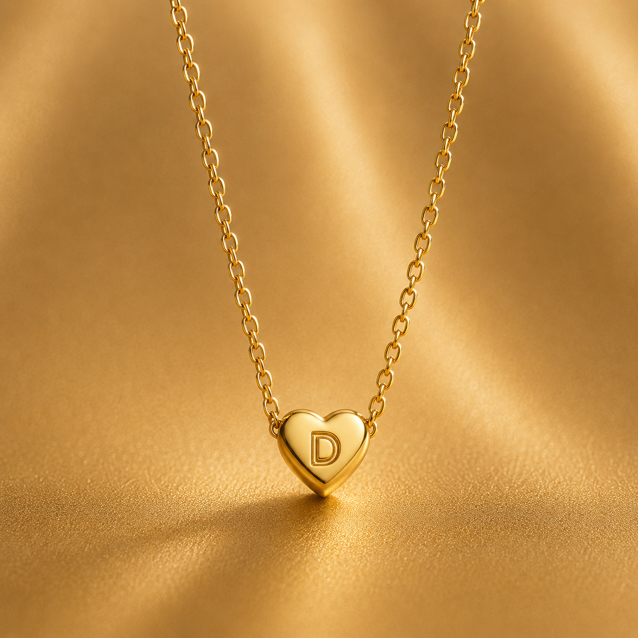 Leuer Initial™ 18K Golden Heart Necklace
