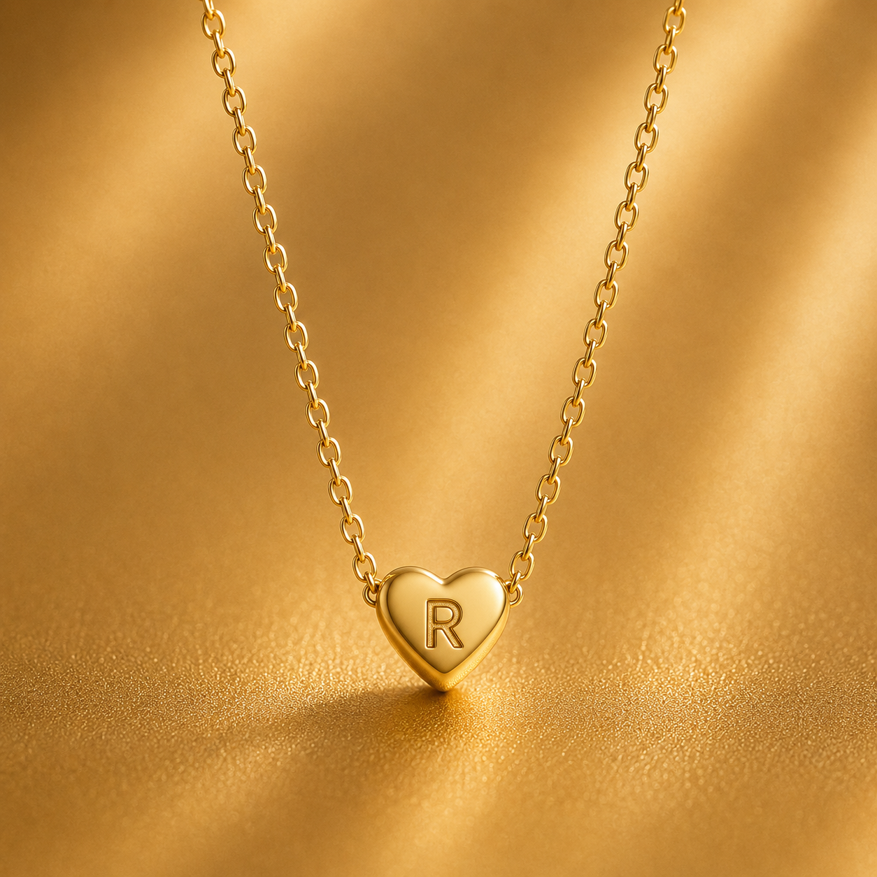 Leuer Initial™ 18K Golden Heart Necklace