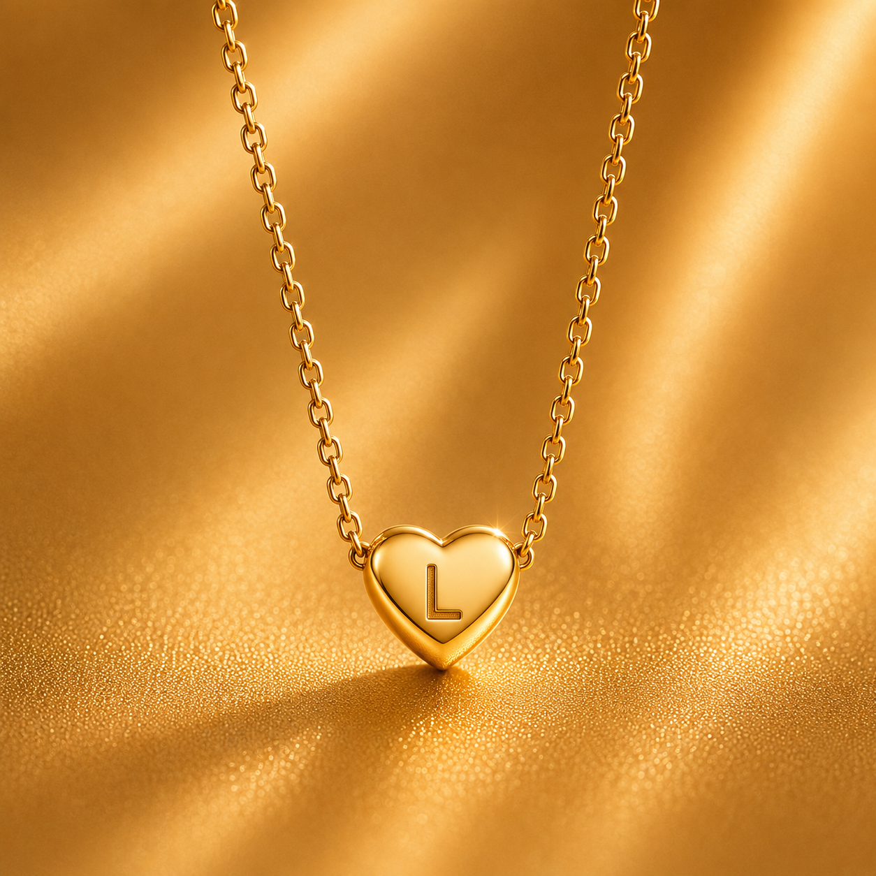 Leuer Initial™ 18K Golden Heart Necklace