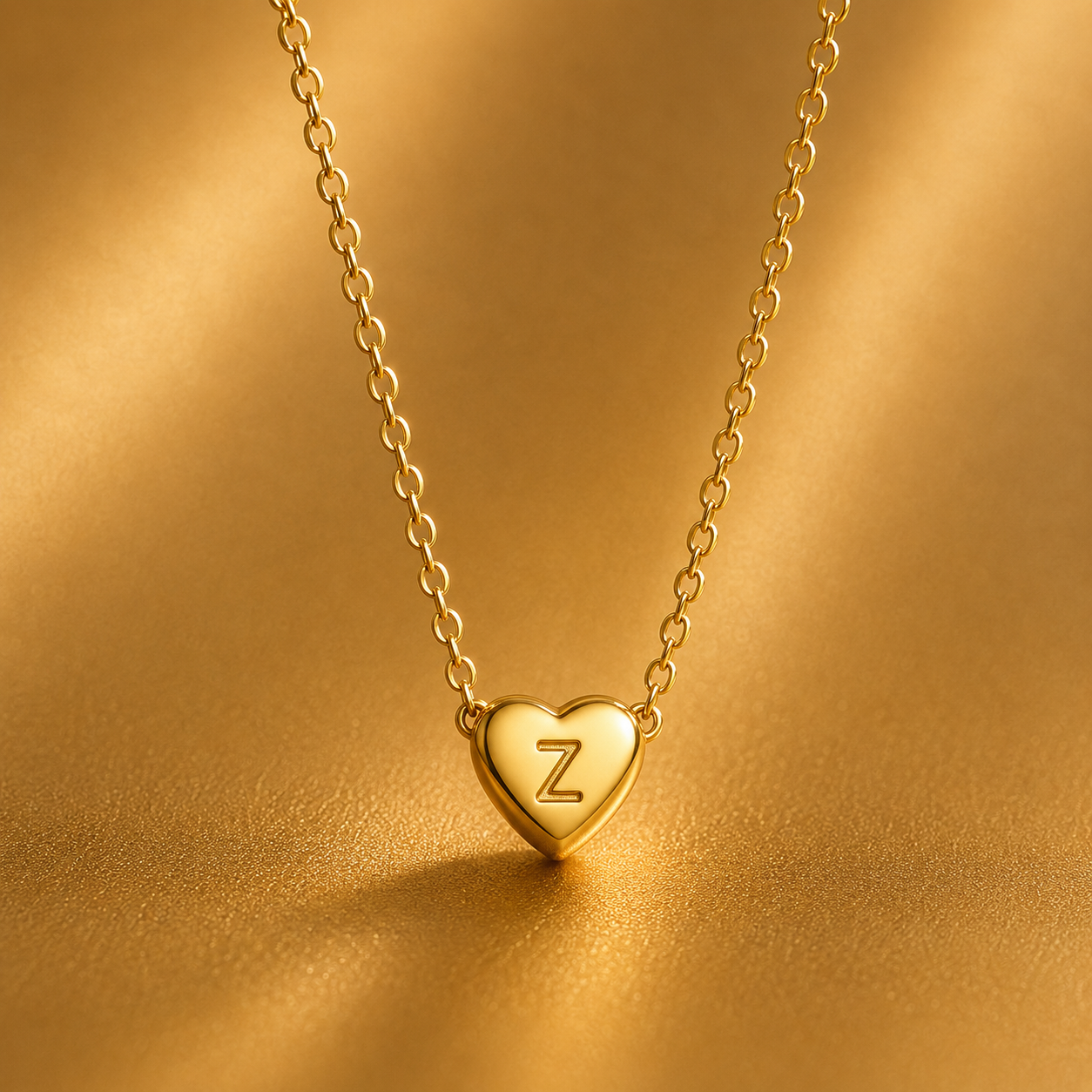 Leuer Initial™ 18K Golden Heart Necklace