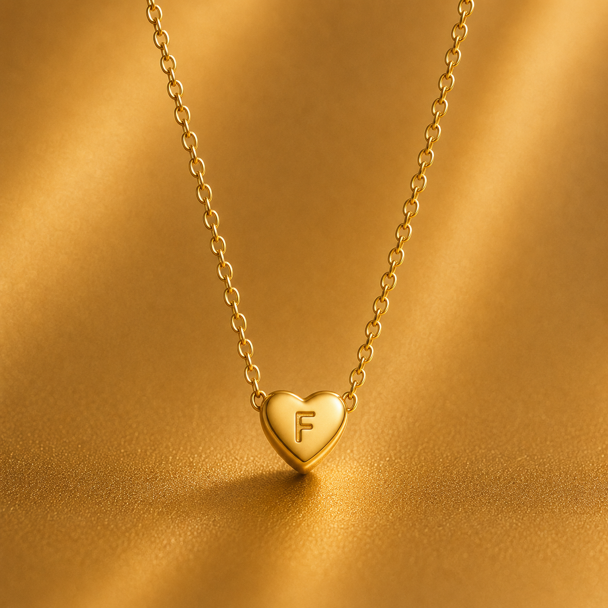 Leuer Initial™ 18K Golden Heart Necklace
