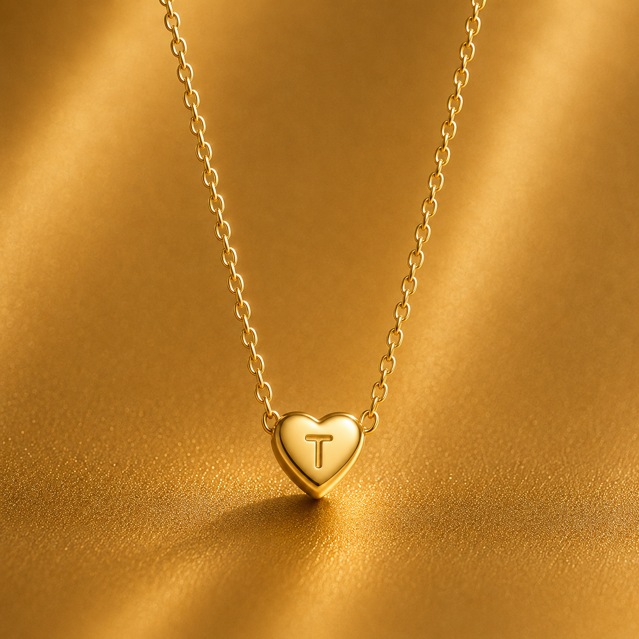 Leuer Initial™ 18K Golden Heart Necklace
