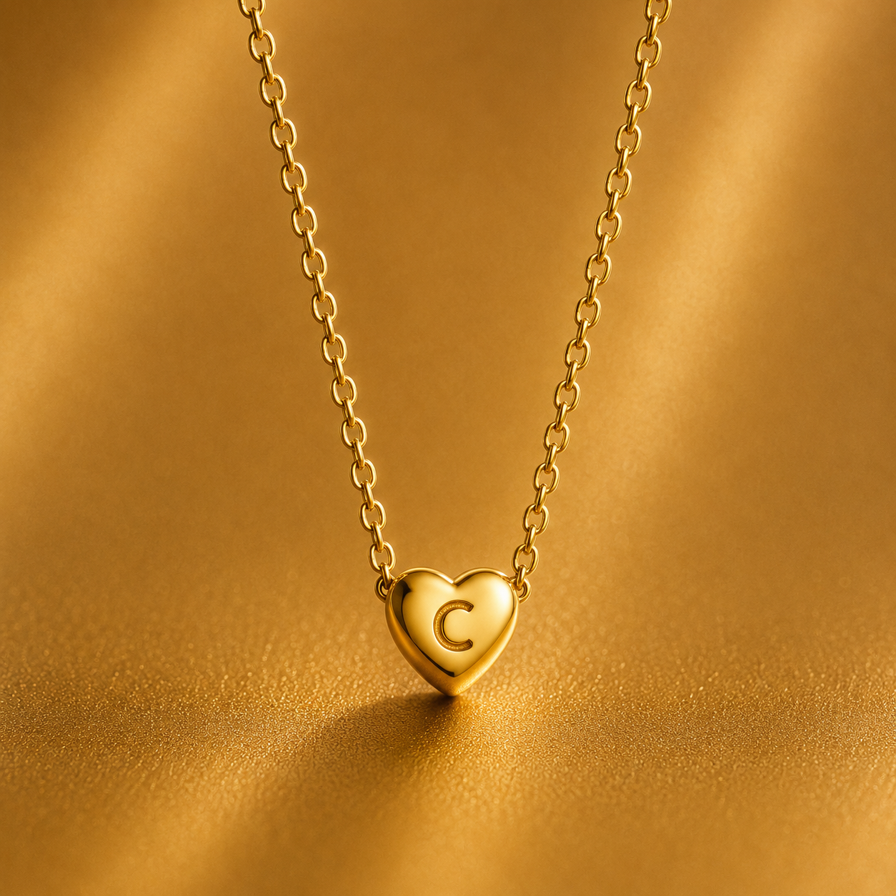 Leuer Initial™ 18K Golden Heart Necklace