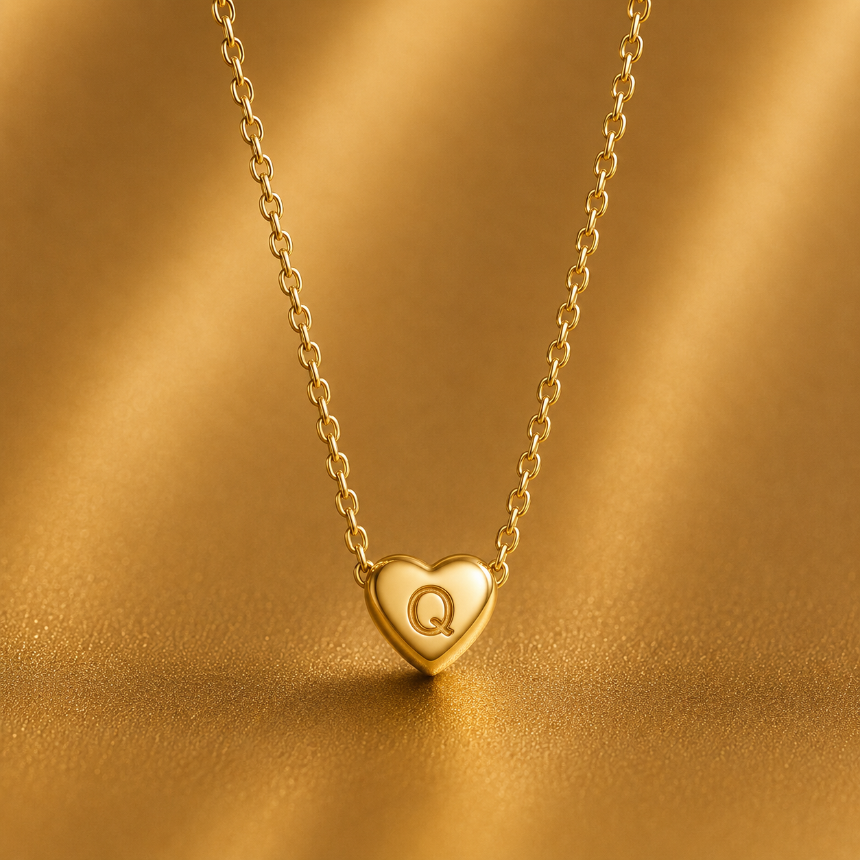 Leuer Initial™ 18K Golden Heart Necklace