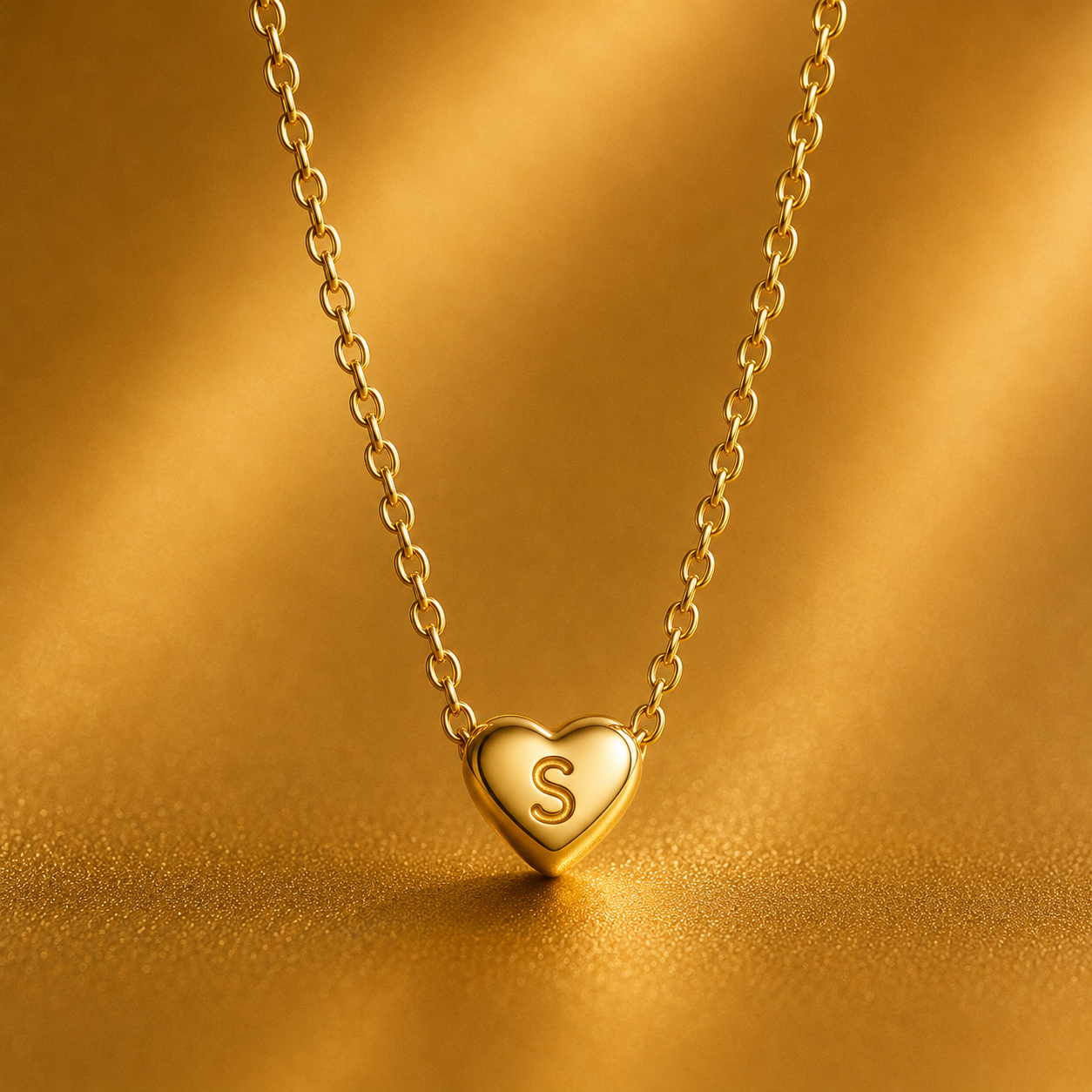 Leuer Initial™ 18K Golden Heart Necklace