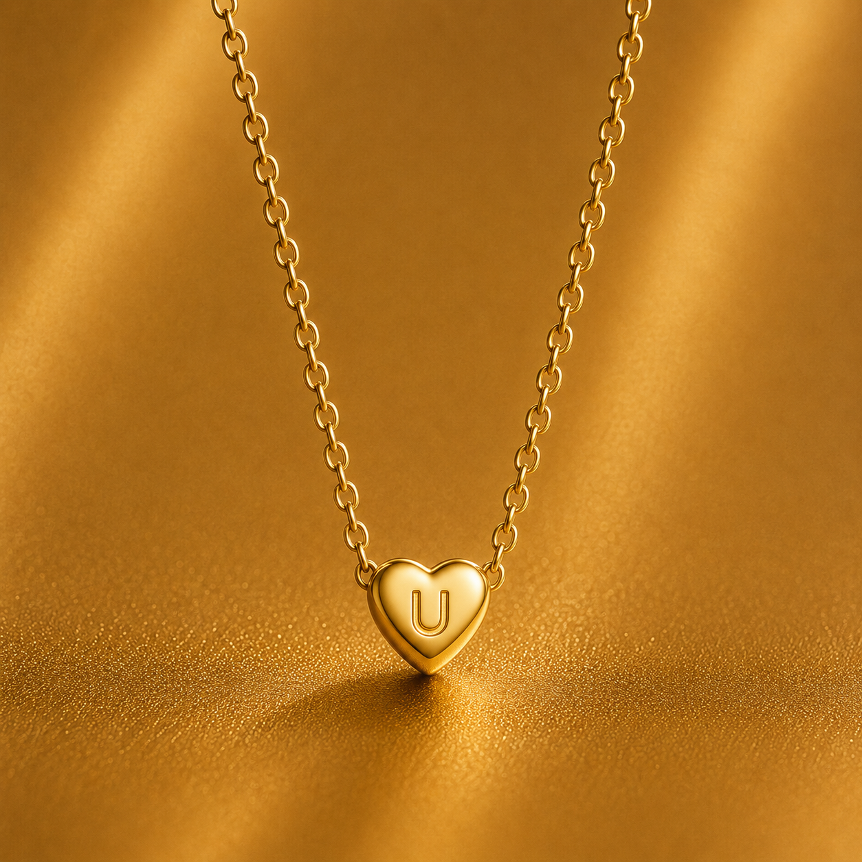 Leuer Initial™ 18K Golden Heart Necklace