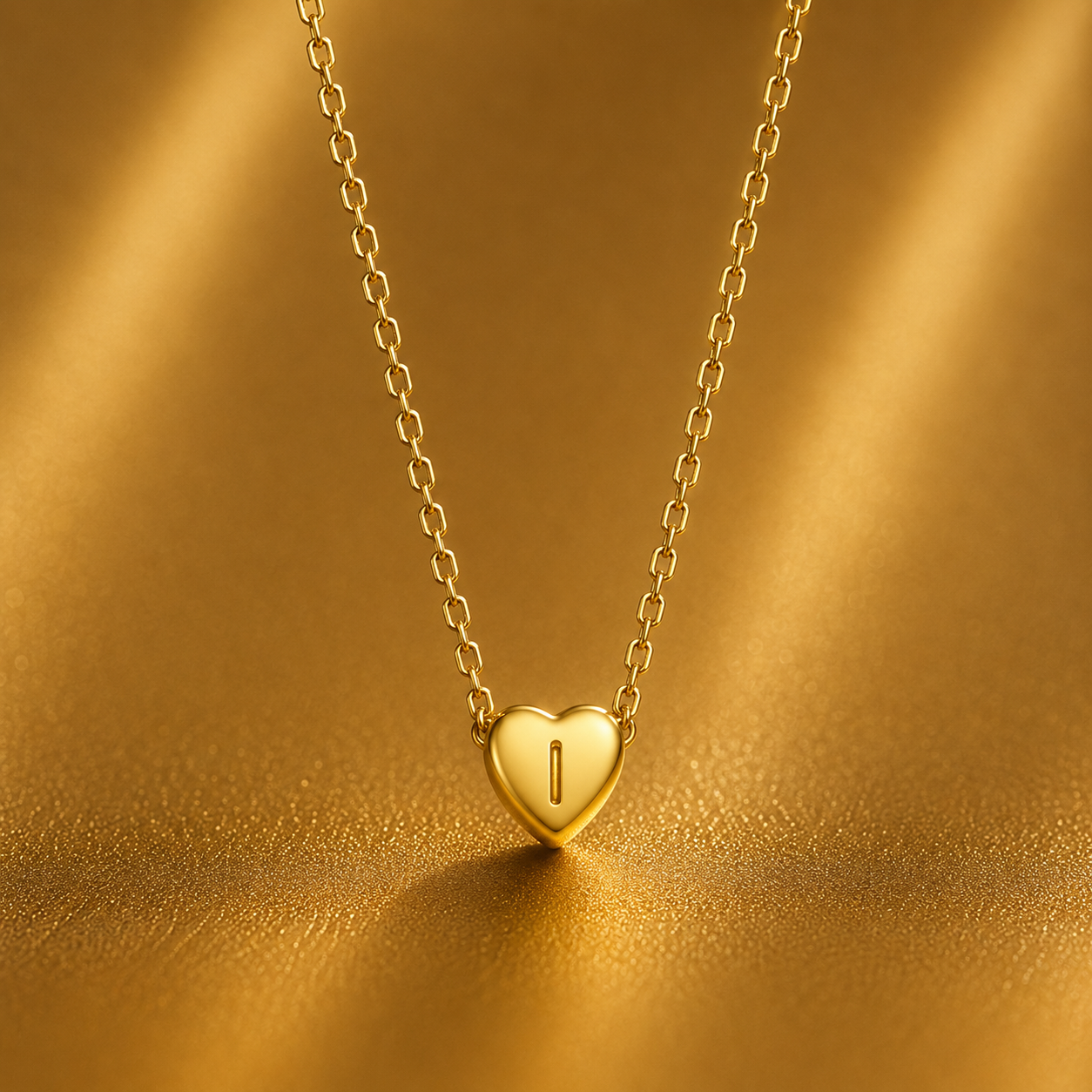 Leuer Initial™ 18K Golden Heart Necklace