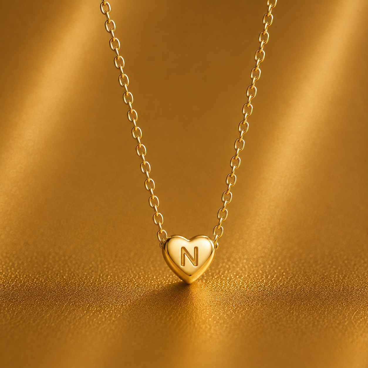 Leuer Initial™ 18K Golden Heart Necklace