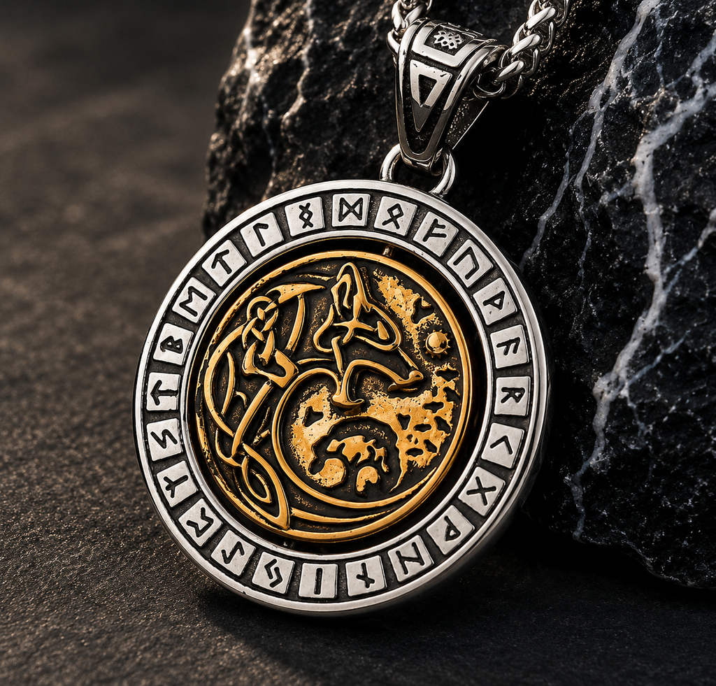 Fenrir Runestone Pendant Necklace
