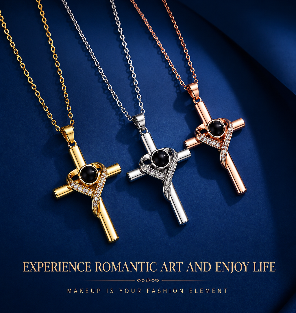 Eternal Love Projection Cross Necklace