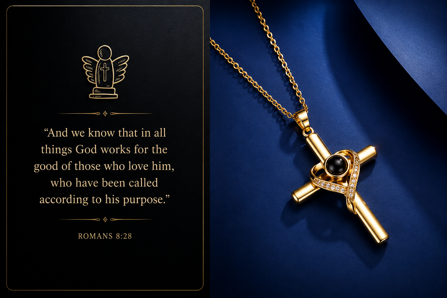 Eternal Love Projection Cross Necklace