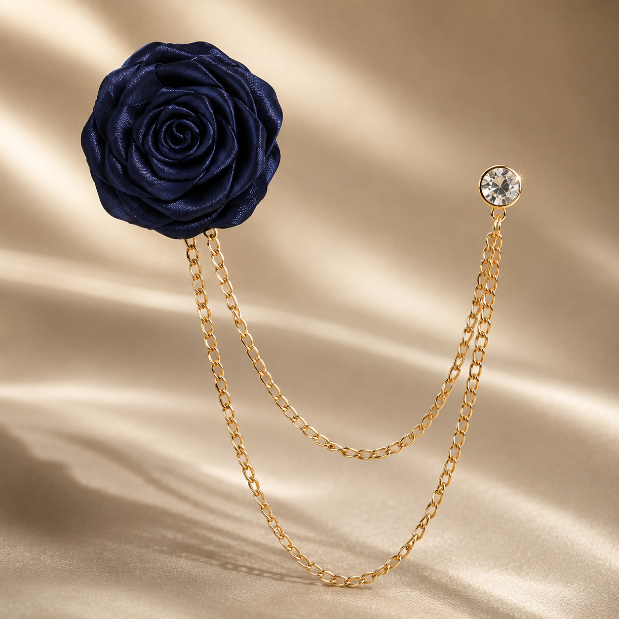 Midnight Rose Chain Brooch