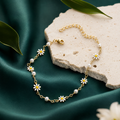 Handcrafted Daisy Pearl Anklet - Timeless Bohemian Elegance